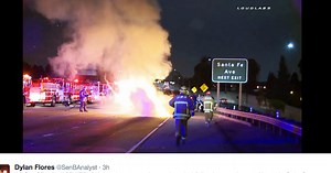 Fiery Crash Jams 405 Morning Commute