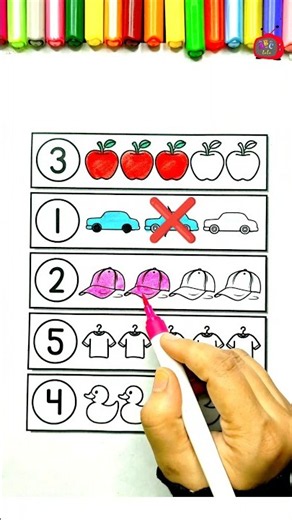 Count, Match & Color 🌈 | Fun Counting Worksheet for Kids