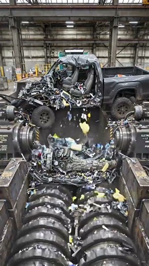 🔥 Giant Industrial Shredder vs Pickup Truck | Satisfying Metal Crushing | AI Industrial Recycling