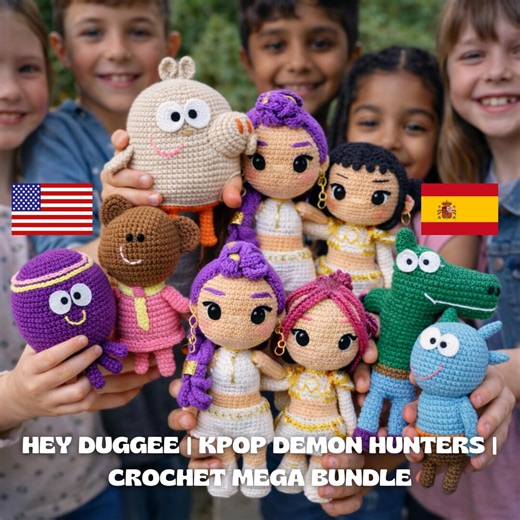 Hey Duggee & Kpop Demon Hunters Crochet Pattern – Amigurumi PDF Bundle - Etsy