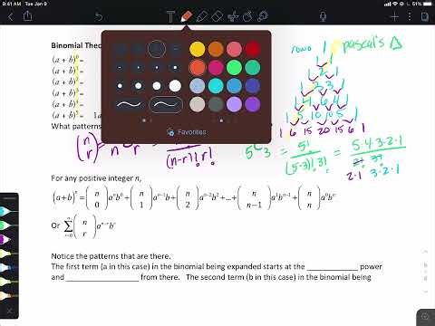 Binomial Expansion Theorem Notes