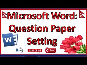 How to make school question paper in ms word | question type ms word | प्रश्नपत्र निर्माण |