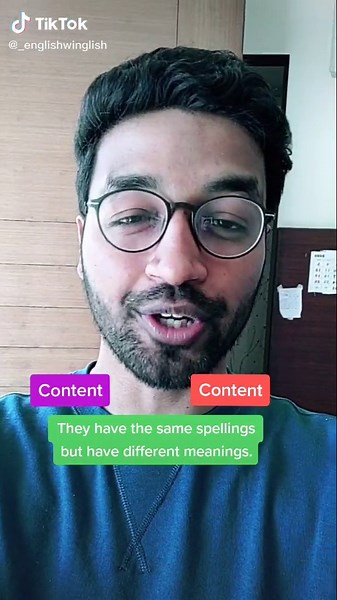 Two meanings of 'content'. #edutok #edutoklanguage