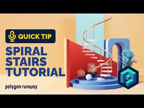 Spiral Stairs Tutorial in Blender 2.92 | Polygon Runway