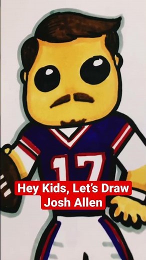 🏈 How to Draw Josh Allen EASY - Buffalo Bills (Short)