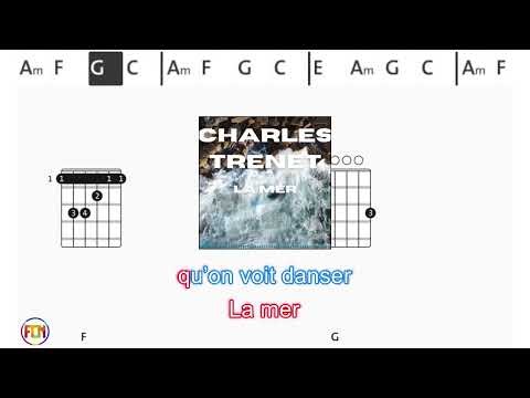 CHARLES TRENET La mer FCN GUITAR CHORDS & LYRICS