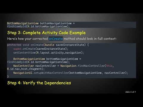 Fixing the Error: Cannot resolve method 'setupWithNavController' in Android Navigation Bar