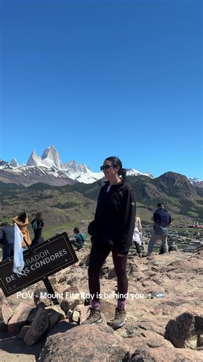 Seeing Mount Fitz Roy aka the Patagonia logo in real life 🥹💗 Ticked off my bucket list 🗻 #patagonia #argentina #fitzroy #elchalten #mountain