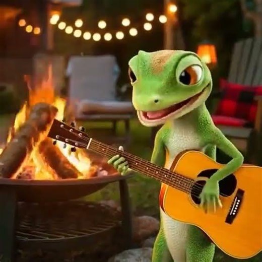 Geico Gecko Plays Guitar