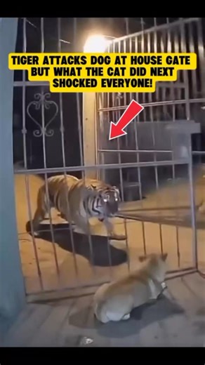 Tiger Attacks Dog at House Gate But What the Cat Did Next Shocked Everyone #TigerAttack #CatSavesDog | Amazing Interesting Facts