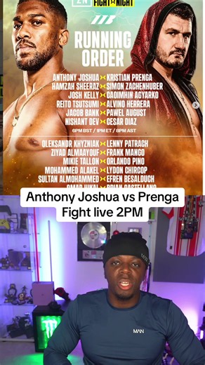 Anthony Joshua vs Prenga Fight live 2PM | anthony joshua vs kristian prenga