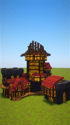 Yellow Medieval Outpost | Minecraft #minecraftbuild #build #tutorial #idea #minecraftideas