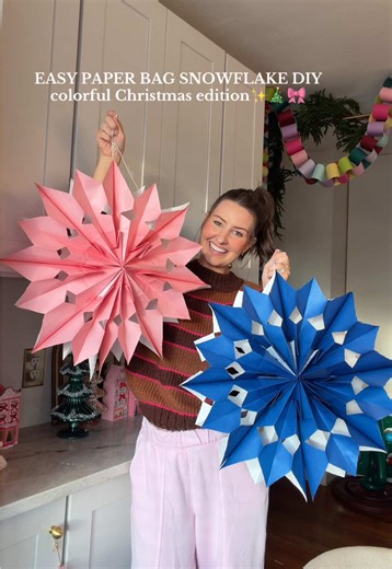 Easy Paper Bag Snowflake DIY for Colorful Holidays