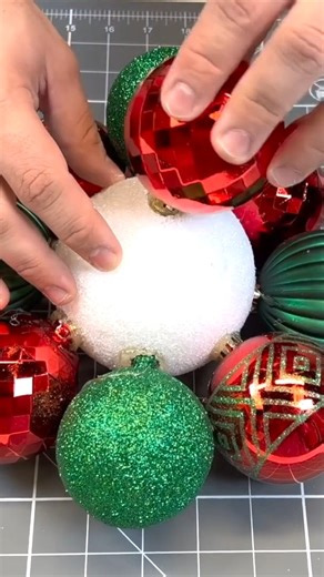 Glue ornaments to a foam ball...🎅 | Hometalk