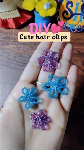 How to Make these Cutest DIY Beaded Hair Clips at Home!😍✨ 🌸 Aesthetic DIY #Shorts #trending #diy