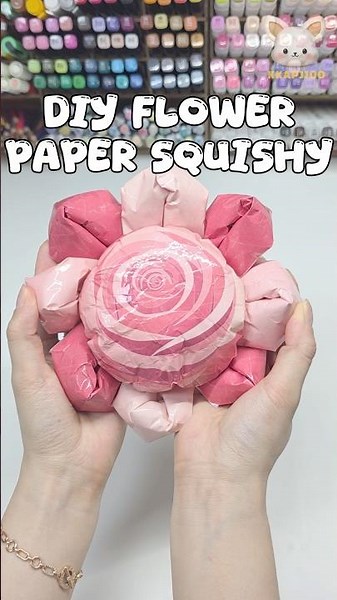 DIY Paper Squishy | Chewy Slow Rising Flower – So Satisfying 🌸 #freetemplate #howtomake #craft