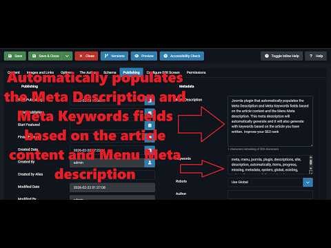 How to make your Joomla website SEO friendly that automatically generate meta descriptions keywords.