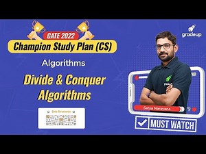 GATE CSE 2022 || Algorithms || Divide & Conquer Algorithms || Satya Sir || Gradeup