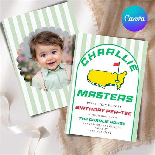 Golf Themed Birthday Invitation for Kids, Personalized Invitation, Fun Golf Party Invite, Digital Invitation Template, Instant Download - Etsy