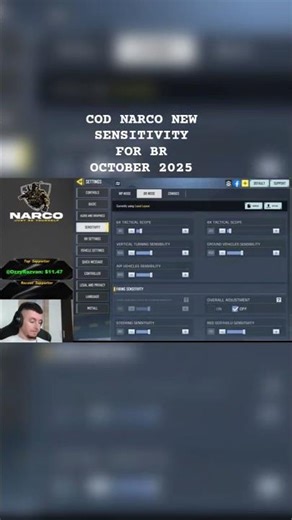COD NARCO NEW SENSITIVITY FOR BR OCTOBER 2025 #codm #codmobile #callofdutymobile #shorts #gaming