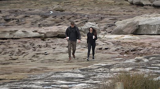 Luke Mitchell and Rebecca Breeds seen after completing quarantine