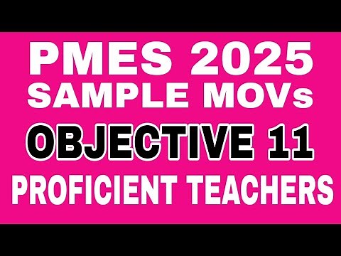 PMES 2025 / MOVs OBJECTIVE 11