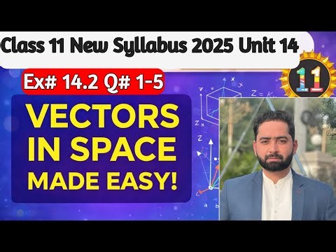 Class 11 Maths | Vectors In Space Unit 14 | Made Easy | New Syllabus 2025 | Ex# 14.2 | Q#1-5