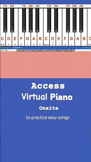 Practice to Play Easy Piano Songs with Virtual Piano Keyboard