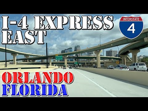 I-4 East EXPRESS LANES TOLL - Orlando - Florida - 4K Highway Drive