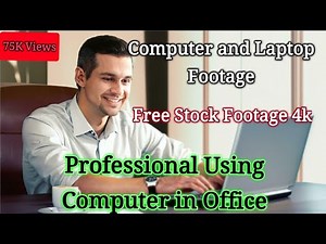 Man Using Laptop .Professional Using Computer in Office | 4K Free Stock Footage | Royalty Free Video
