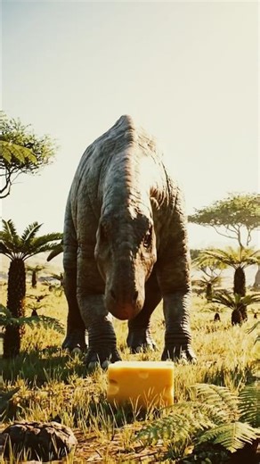 Dino eating cheese