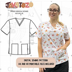 Unisex Scrubs DIGITAL Sewing Pattern With YT Video Tutorial - Etsy