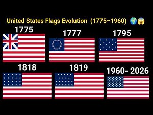 United States Flags Evolution 🇺🇸 (1775–1960) | Every U.S. Flag Through History