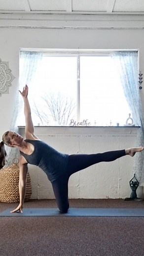 My favorite way to warm up for dancer pose is to practice the kneeling version. It is less scary because it's way closer to the ground and even more accessible when you use blocks. Add it to a hip opening flow like this one and you will really be prepared. Try now or save for your next Dancer pose practice 🧘‍♀️ | Mid Coast Yoga