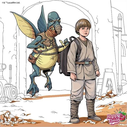 Anakin Skywalker and Watto Coloring