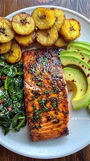 Air Fryer Salmon with Plantains & Avocado | Easy Healthy Meal