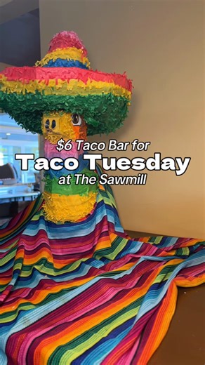 Taco lovers, rejoice… 🌮✨ Taco Tuesday is officially BACK at The Sawmill! $6 Taco Bar | $8 Jumbo Margs | 5-7 PM 🍹 Plus Extended Happy Hour from 3 PM-close 📍 Round up the crew & make Tuesday plans for The Sawmill https://sawmillcafe.com/ | The Sawmill
