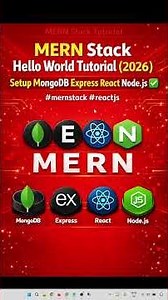 MERN Stack Hello World Tutorial (2026) | Setup MongoDB Express React Node.js ✅🔥 #mernstack #reactjs