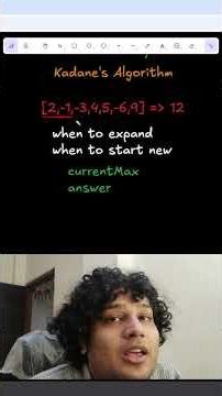 Maximum subarray sum - Kadane's Algorithm #dsa #coding #programming #interview