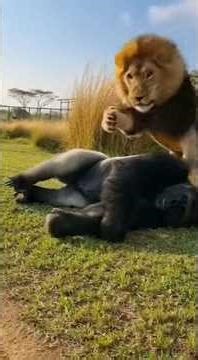 Gorilla vs. Lion: The Ultimate Battle for the Throne! 🦍🦁👑