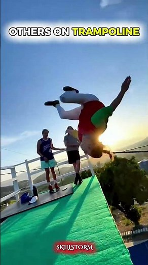 Beginner vs Pro Trampoline 🤯 Insane Air Control & Balance Skills #shorts