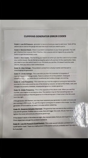 #onan #rv #generator #error #codes