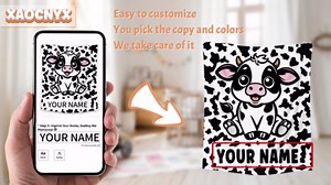 Custom Cow Throw Blanket, Cozy Soft Throw Gifts for Kids, Cute Colorful Flannel Throw Blankets for Couch Office, 30x40 Inches