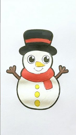 Snowman 🫶🏻⛄️❄️ | Christmas coloring #artist #christmas #coloring #cute #snowman #holiday