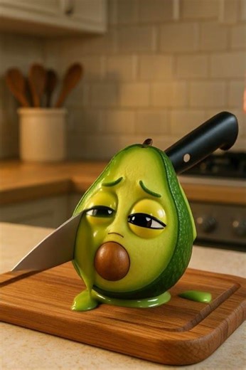 Avocado Gets Sliced! 🥑 Satisfying Food Animation