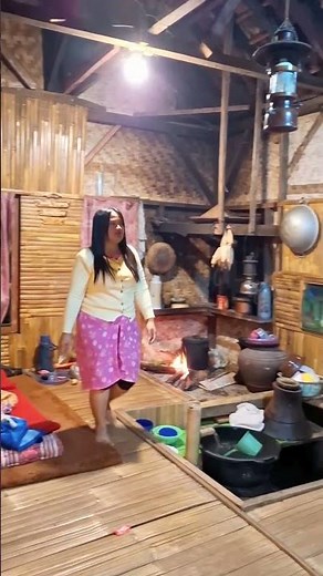 Night Routine in a Traditional Bamboo House 🏡