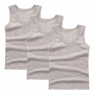 yillto Boys Cotton Tank Top Undershirt Kids Basic Solid Color Sleeveless Tshirt for Boy 2-14 Years
