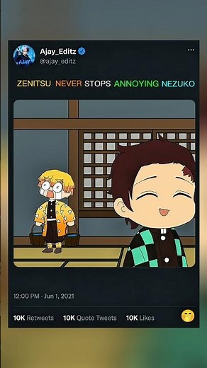 Zenitsu Can't Stop Annoying Nezuko 😂 | #demonslayer #anime