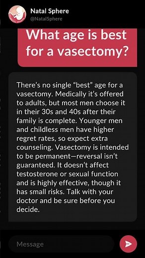 What age is best for a vasectomy?