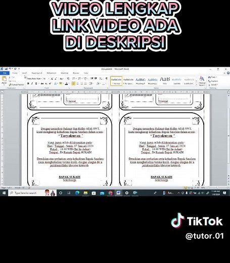 Tutorial Lengkap Membuat Undangan di Microsoft Word